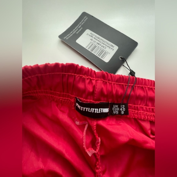 Red Shell Ruched Drawstring Joggers - Size 8 - Picture 3 of 12